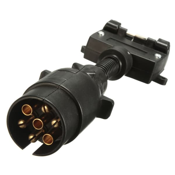 7 Pin Rund Stikkontakt Adapter Han Til Flad Kvinde Bil Trailer Van Caravan Båd(1)