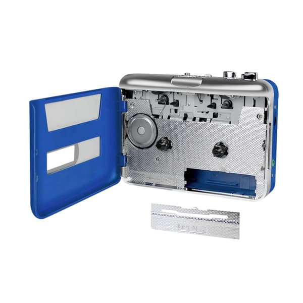 LogiLink UA0393 Bärbar kassettbandspelare Blå, Silver
