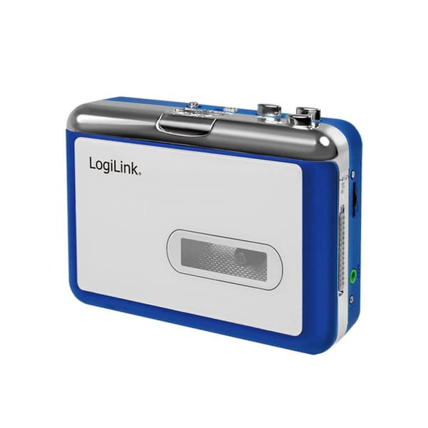 LogiLink UA0393 Bärbar kassettbandspelare Blå, Silver