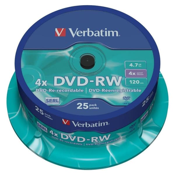 DVD-RW Verbatim 25 enheder Multifarvet 4,7 GB 4x