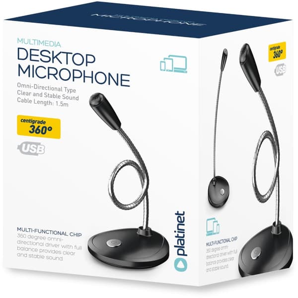 Platinet microphone PMOD1, black (45574)
