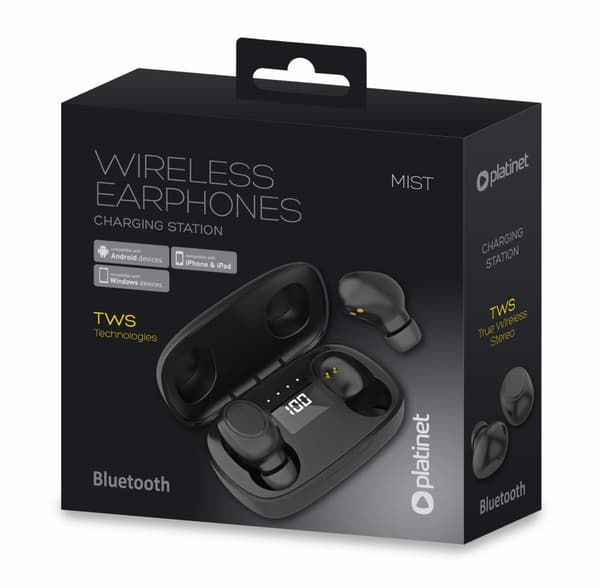 Platinet wireless headset Mist, black (PM1020B)