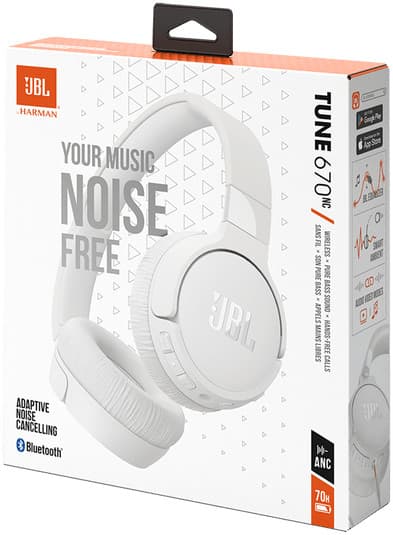 JBL Tune 670NC Bluetooth Wireless On-Ear Headphones White EU