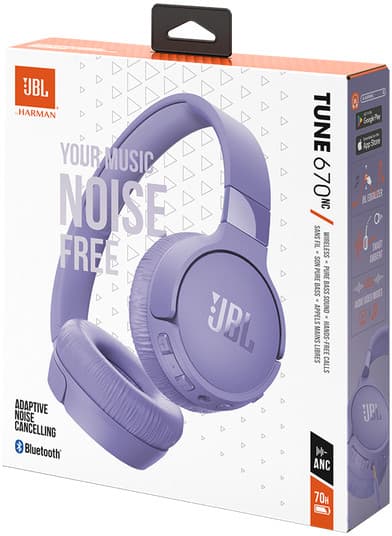 JBL Tune 670NC Bluetooth Wireless On-Ear Headphones Purple EU