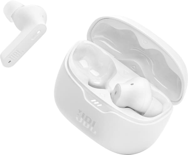 JBL wireless earbuds Tune Beam, white