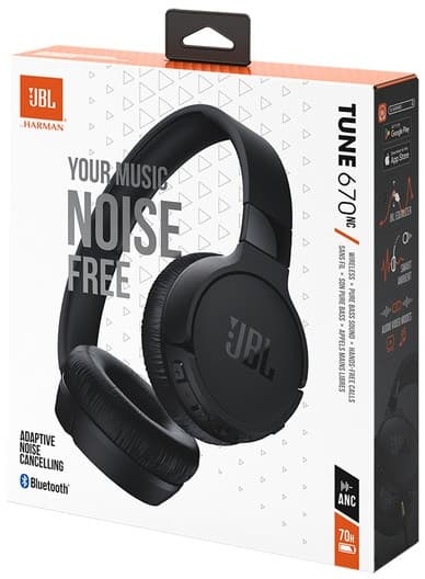 JBL Tune 670NC Bluetooth Wireless On-Ear Headphones Black EU