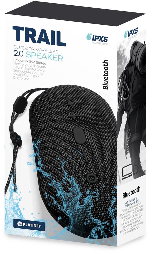 Platinet wireless speaker Trail PMG12 BT, black (44482)