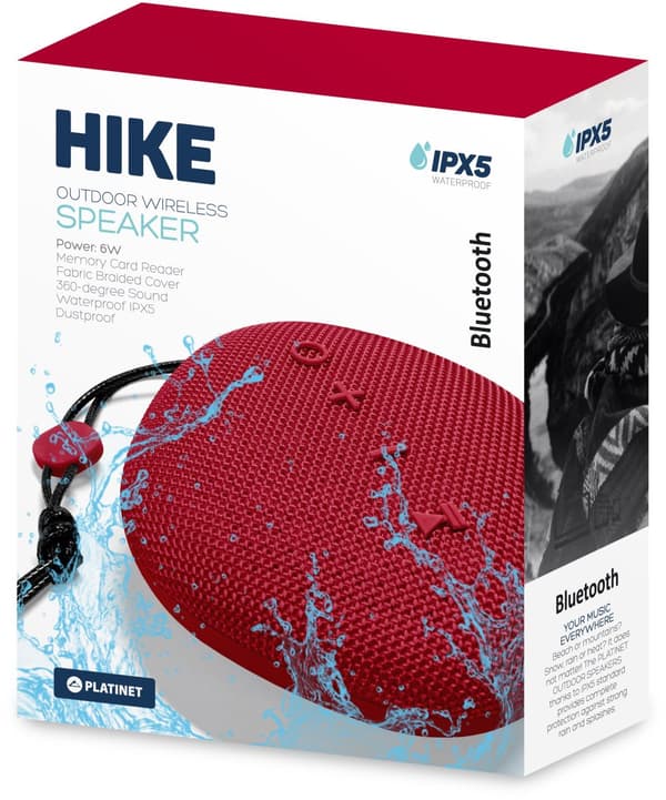 Platinet wireless speaker Hike PMG11 BT, red (44481)
