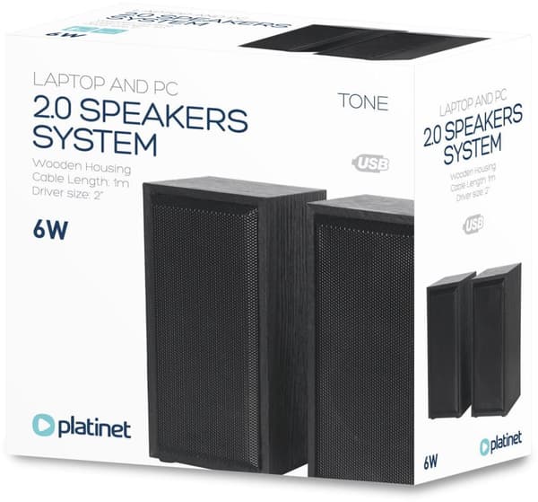 Platinet speakers Tone PSCB 6W 2.0, black