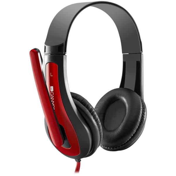 CANYON PC headset HSC-1 PC Mic Flat 2m Black Red