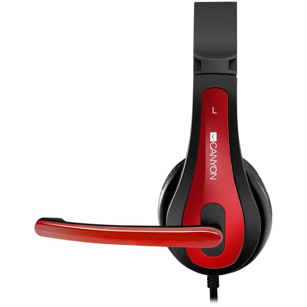 CANYON PC headset HSC-1 PC Mic Flat 2m Black Red