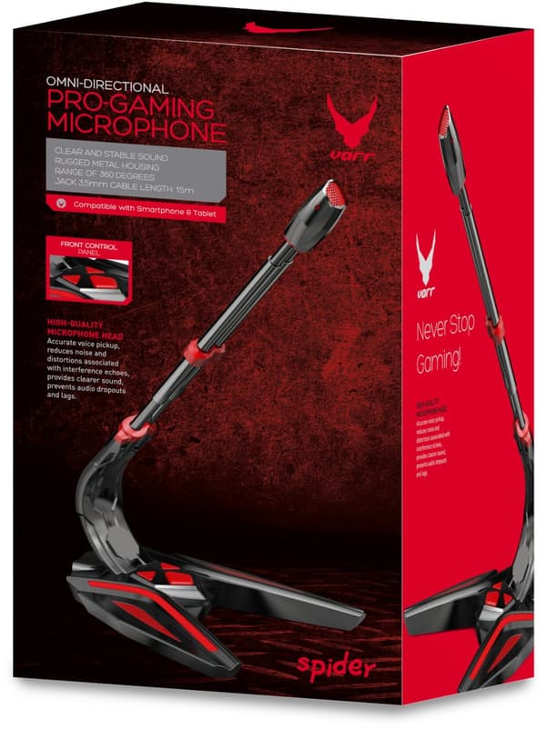 Omega microphone Varr Spider VGMD2, red