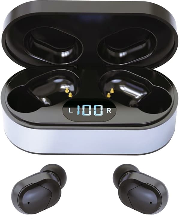 Platinet wireless earbuds Sport Vibe + charging station PM1050, black