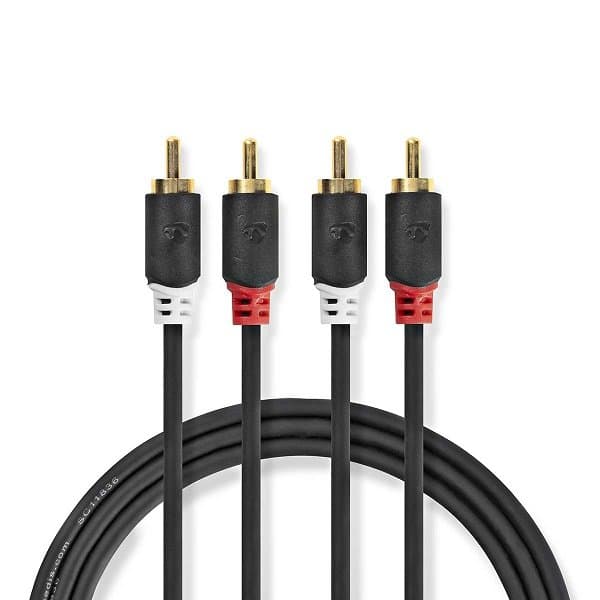 Nedis Audio Cable 2x  RCA -> 2 x RCA 2m Black