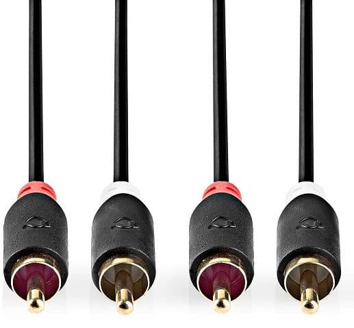 Nedis Audio Cable 2x RCA -> 2 x RCA 2m Black