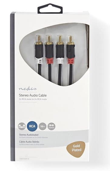 Nedis Audio Cable 2x RCA -> 2 x RCA 2m Black