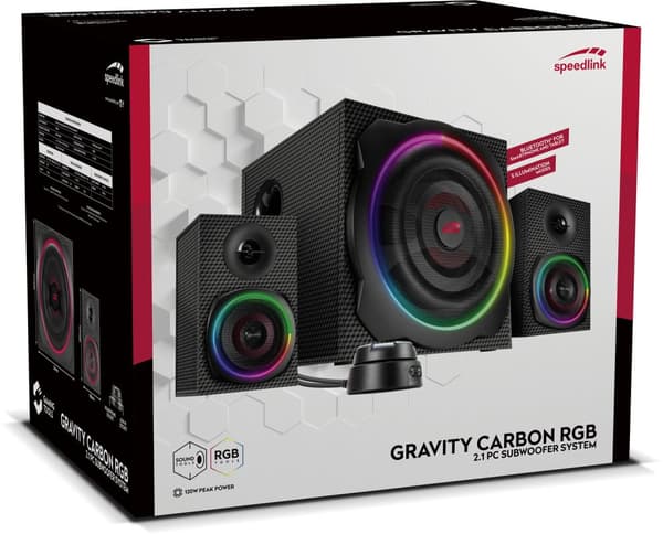 Speedlink speakers Gravity Carbon RGB 2.1 (SL-830100-BK)