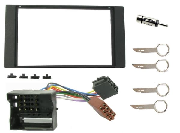BLACK DOUBLE DIN FASCIA FACIA FULL KIT CT24FD18 FOR FORD FOCUS MK 2 2004 ONWARDS