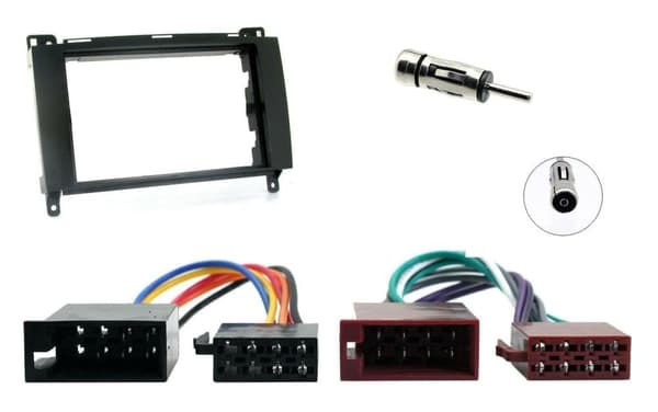 DOUBLE DIN STEREO RADIO FACIA PANEL ISO WIRING LOOM HARNESS KIT FOR MERCEDES