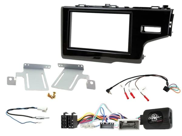 CTKHD11 GLOSS BLACK DOUBLE DIN FACIA STEERING CONTROLS FOR HONDA FIT JAZZ 14 ON