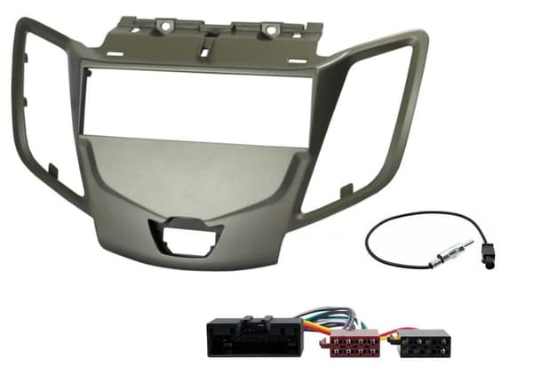 Radio Single Din Grey Fascia Panel Wiring Adapter For Ford Fiesta MK7 2010-2017