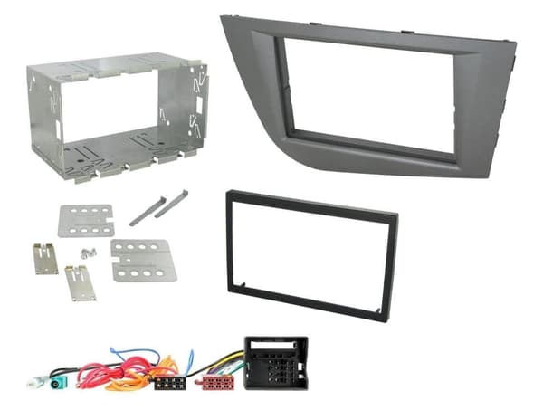 Double Din Facia Fascia Panel Fitting Cage Wiring Loom Adaptor Kit For Seat Leon