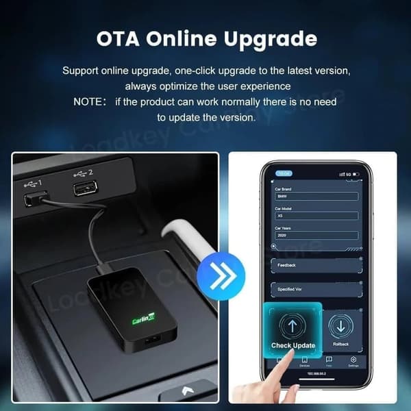 CarlinKit 5.0, 2air, trådlös CarPlay och Android Auto trådlös 2-i-1-adapter