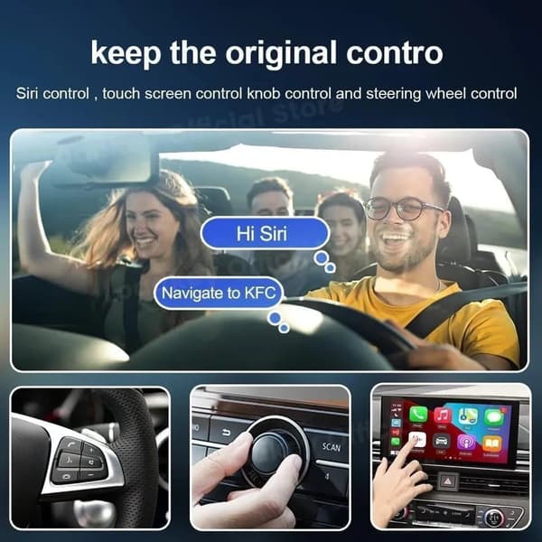 CarlinKit 5.0, 2air, trådlös CarPlay och Android Auto trådlös 2-i-1-adapter