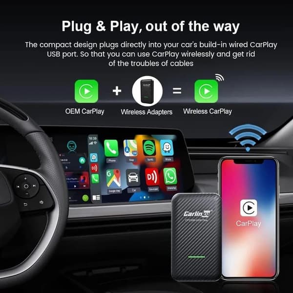 Carlinkit 3.0 Wireless Apple CARPLAY ONLY Adapter Bluetooth + WIFI