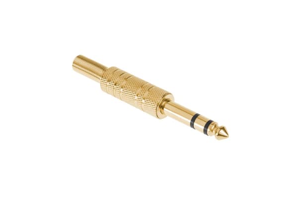 Jack stik 6.3 stereo guld