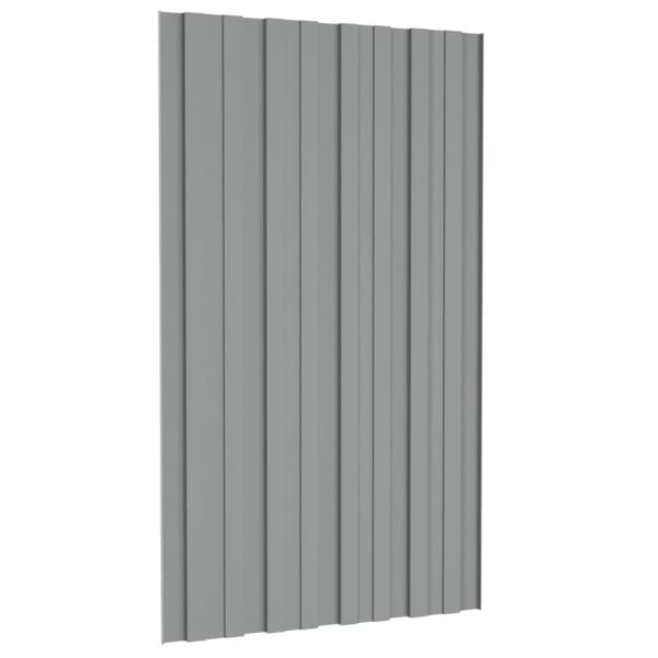 vidaXL Takplater 12 stk grå 80x45 cm galvanisert stål