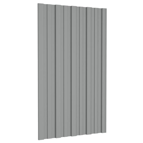 vidaXL Takplater 12 stk grå 80x45 cm galvanisert stål