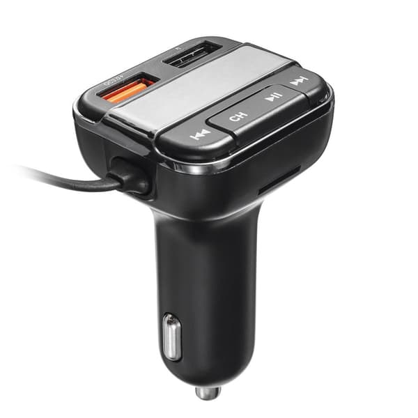 ELEGIANT FM-sändare bluetooth FM-sändare Bilradio bluetooth-adapter Bil MP3-spelare Hands-free bilsats med dubbla USB-portar Support QC3.0 Charge
