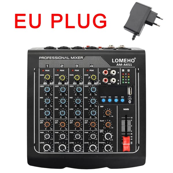 Lomeho ljudmixer, Bluetooth-anslutning, USB-spelning och inspelning,EU KONTAKT