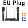 Miniatyrbillede 1 af 2: Lomeho Dual Channel Trådløst Mikrofon System, Dynamisk Transducer, Over 50M Arbejdsområde,EU -stik 500MHz