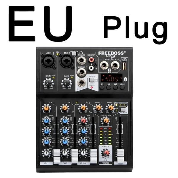 Äänimikseri, USB-tallennus, Bluetooth-yhteys,EU-pistoke