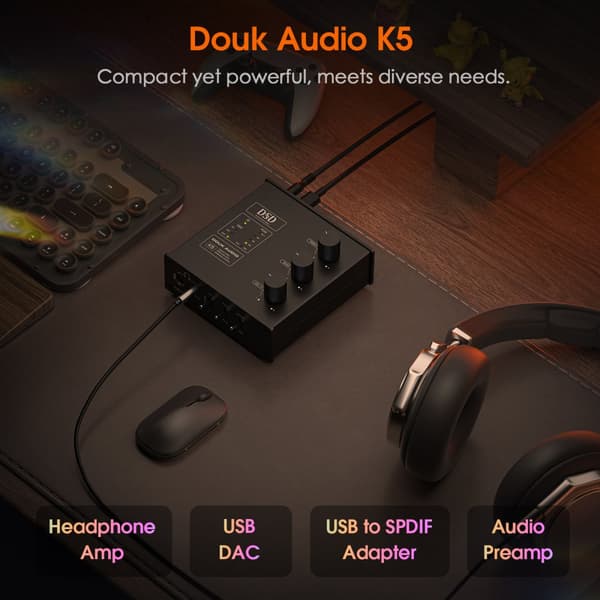 USB DAC, højtydende lydkvalitet, alsidige tilslutningsmuligheder