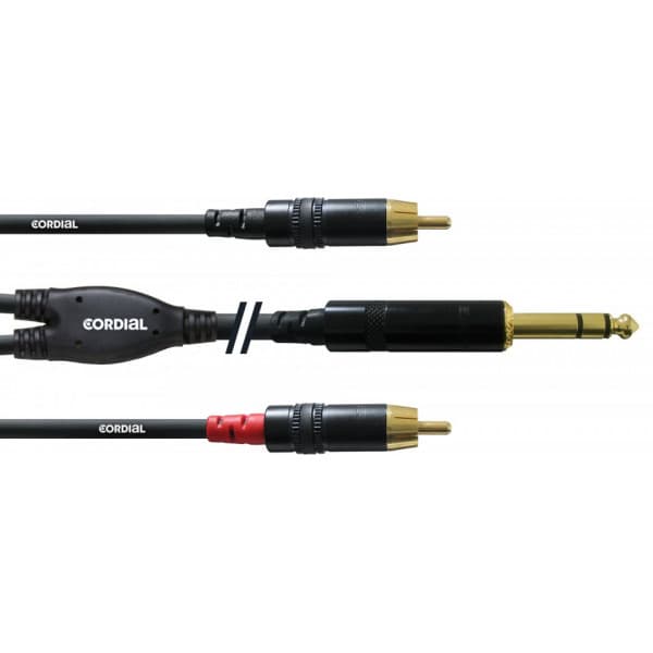 Cordial - signal kabel, 6,3 mm - 2 x RCA, 3 m