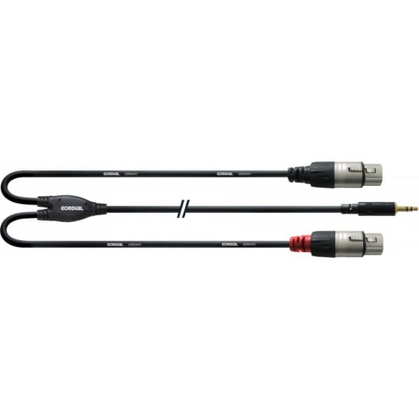 Cordial -Y-kaapeli, 3,5mm - 2 x XLR-naaras, 1,8 m