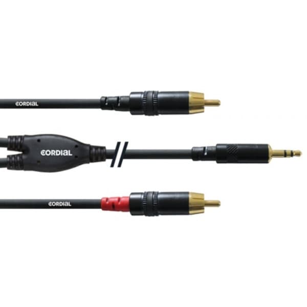 Cordial - signalkabel, 3,5 mm - 2 x RCA, 3 m