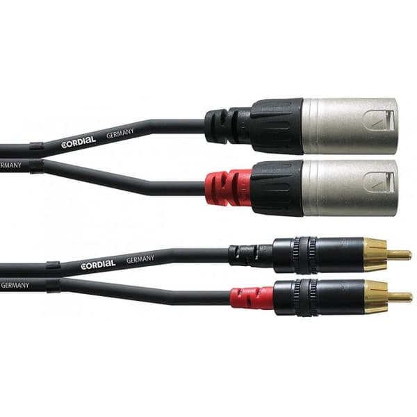 Cordial 2 x RCA - 2 x XLR -lydkabel, 1,5 m