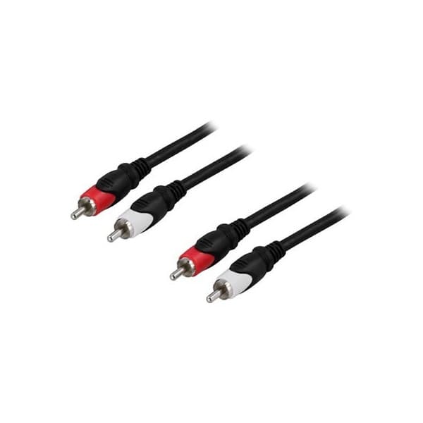 DELTACO 2 x RCA uros - 2 x RCA uros -kaapeli, 15 m