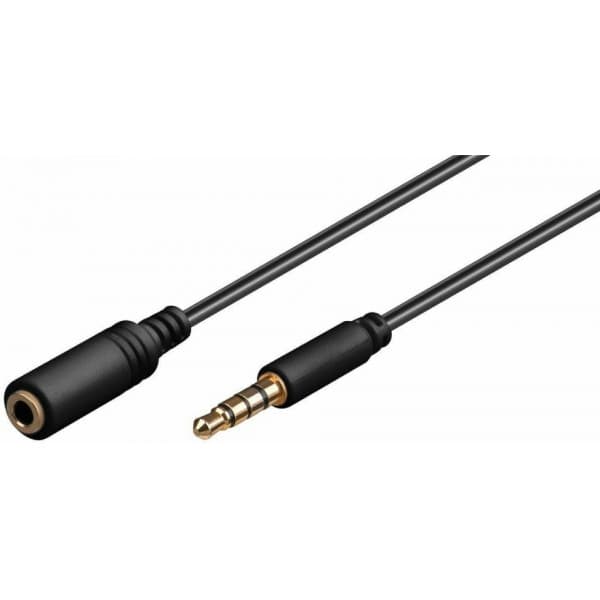 Goobay TRRS 4pin 3,5 mm han - 3,5 mm hun - lydkabel forlænger, 1 m
