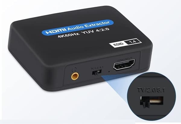 HDMI 2.0 TOSLINK Extractor OPTICAL CONVERTER JACK AUX HDCP 4K