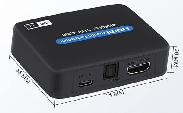 HDMI 2.0 TOSLINK Extractor OPTICAL CONVERTER JACK AUX HDCP 4K