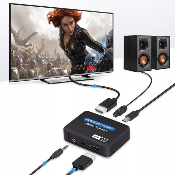 HDMI 2.0 TOSLINK Extractor OPTICAL CONVERTER JACK AUX HDCP 4K