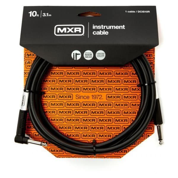 MXR Standard -instrumentkabel med vinklad kontakt 3m, svart