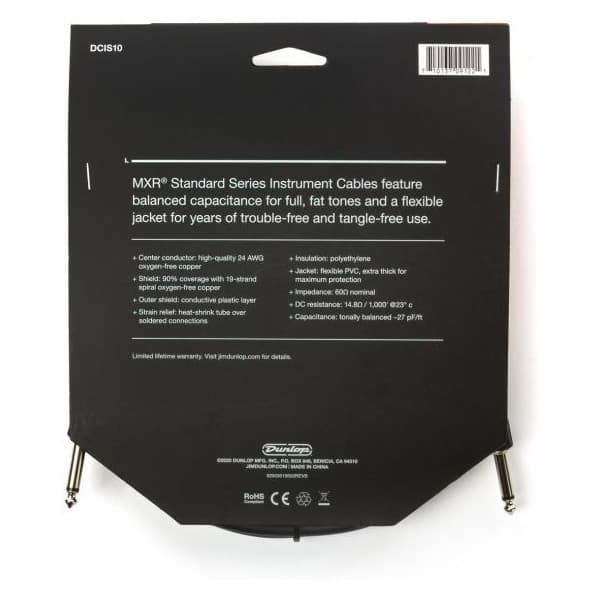 MXR Standard -instrumentkabel 3m, sort