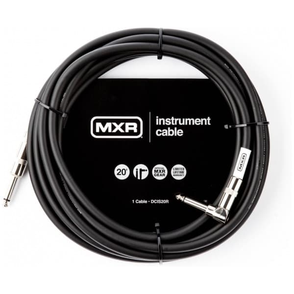 MXR Standard -instrumentkabel med vinklet kontakt 6 m, sort