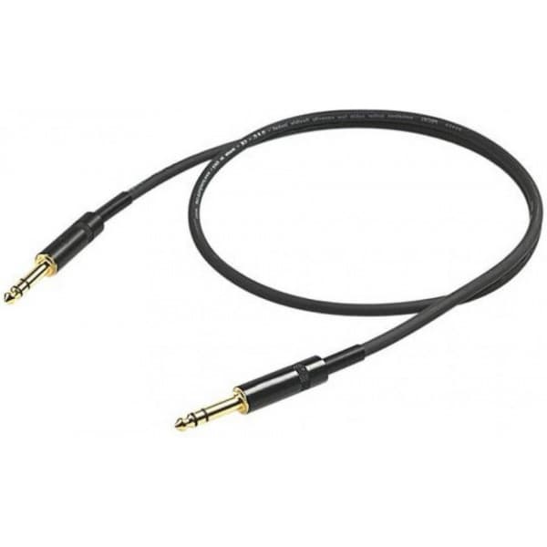 PROEL 6,3mm stereo hane - 6,3mm stereo hane, 10m, svart